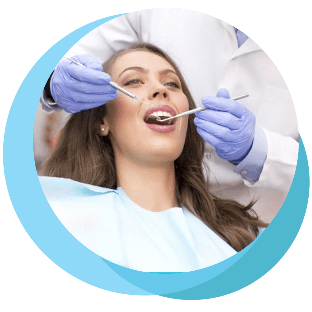 A woman receiving preventive dentistry services